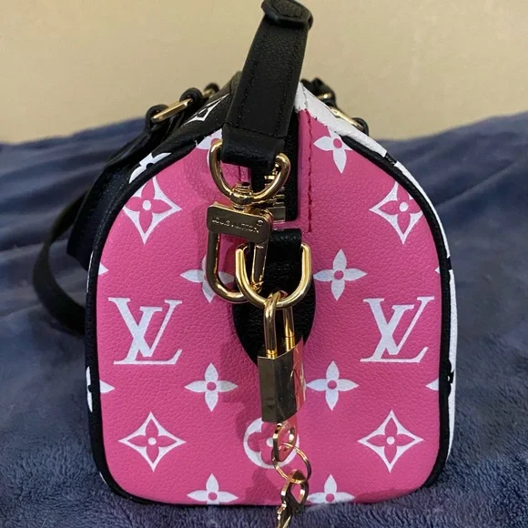 Speedy 20 Spring in the City - White and Black Mini Bag with Pink Accents - Picture 3 of 6